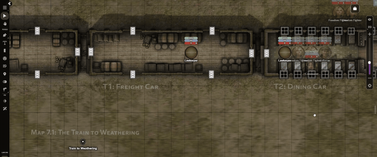 Surprise your players with hidden adversaries on an exciting train battle!