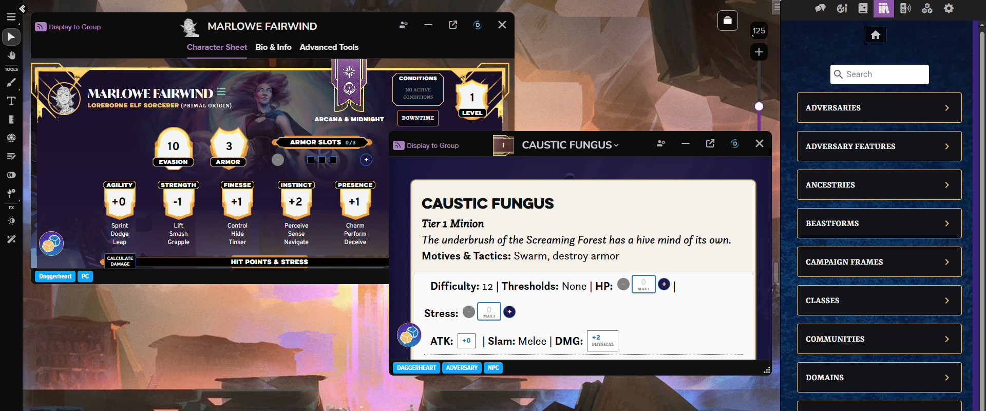 Access Demiplane PC and Adversary sheets directly in the Roll20 compendium!
