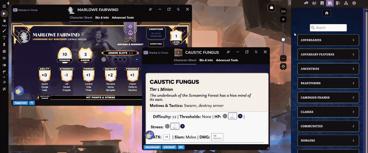 Add characters, items, adversaries, and more directly from Demiplane’s Nexus into your Roll20 VTT!
