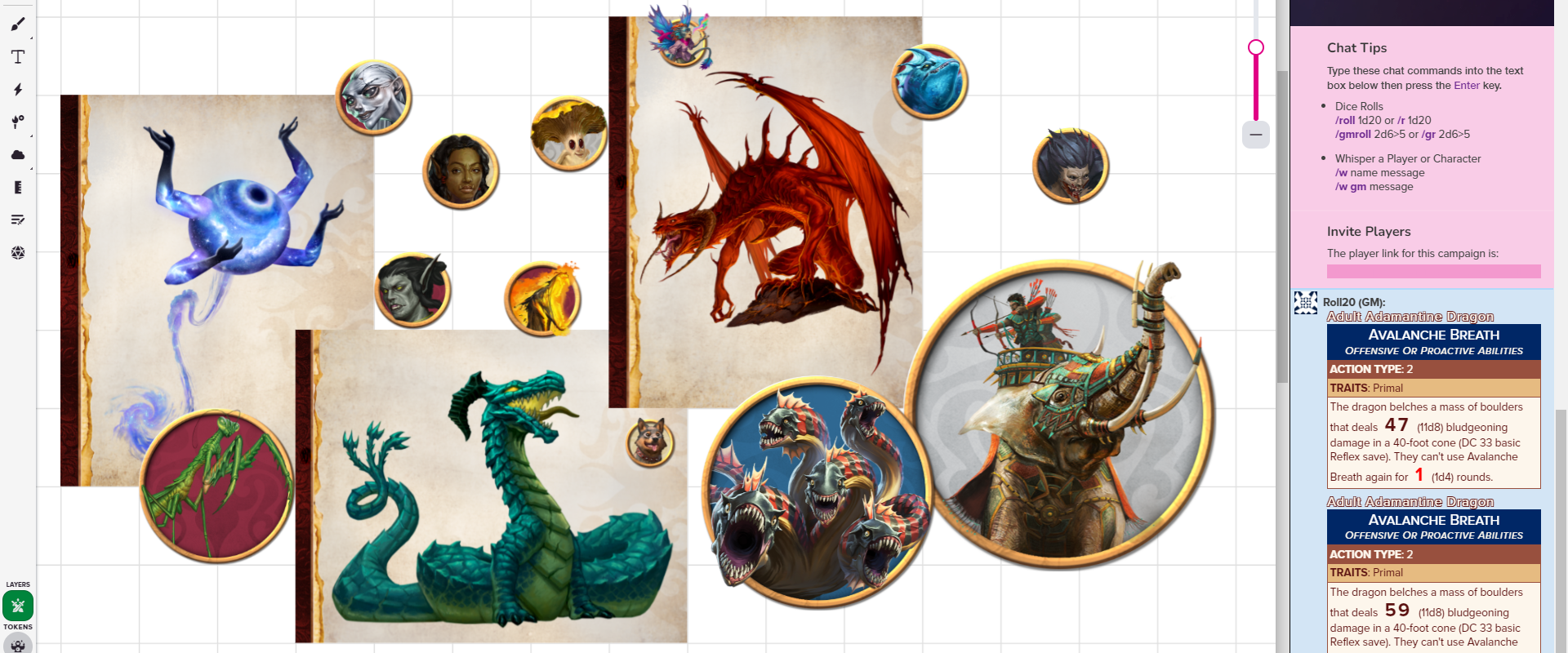 Image Tokens and Art Portraits from Pathfinder Second Edition Monster Core