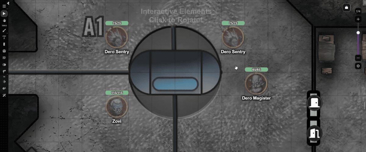 This map features rotating elements on the map layer!